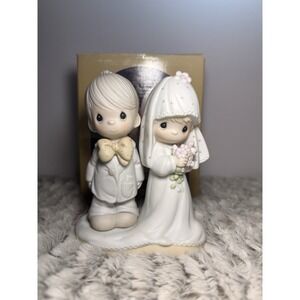 Vintage 1979 Precious Moments Figurine E-3114 The Lord Bless You Bride And Groom
